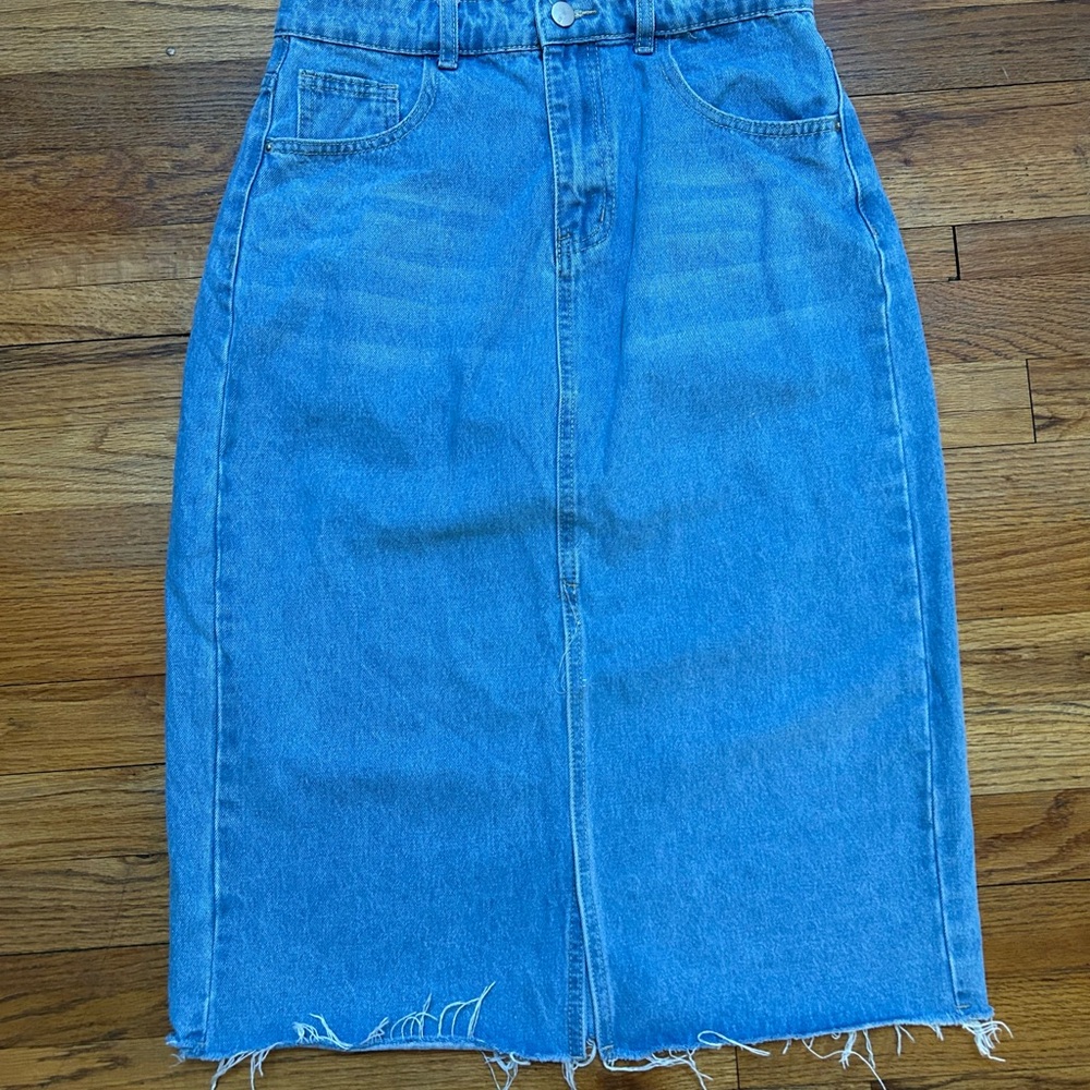 SHEIN Light Blue Denim Skirt